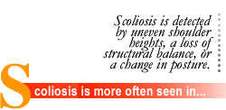 Scoliosis is more often seen in...